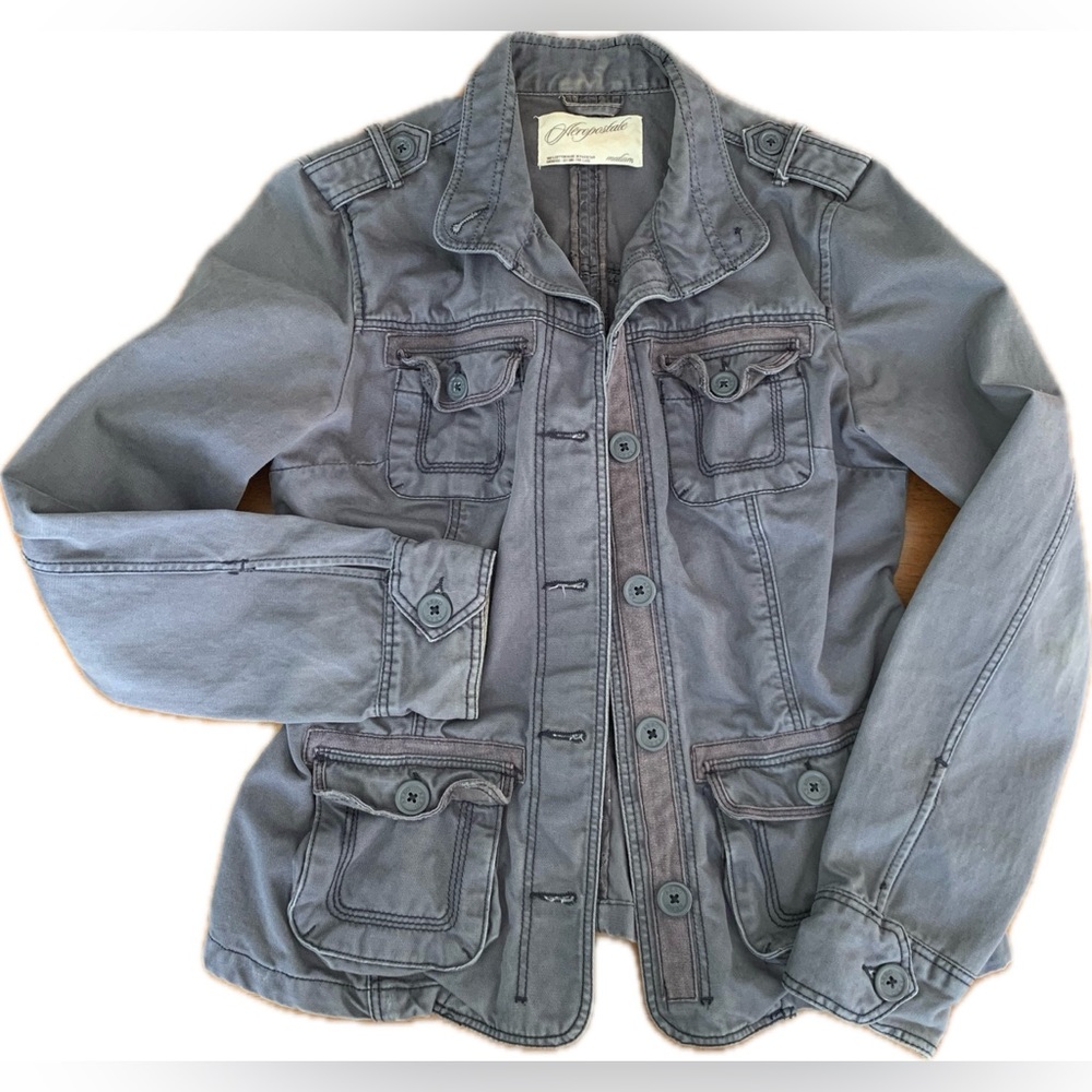 Aéropostale Women’s Dusty Blue Denim Button-up Jacket